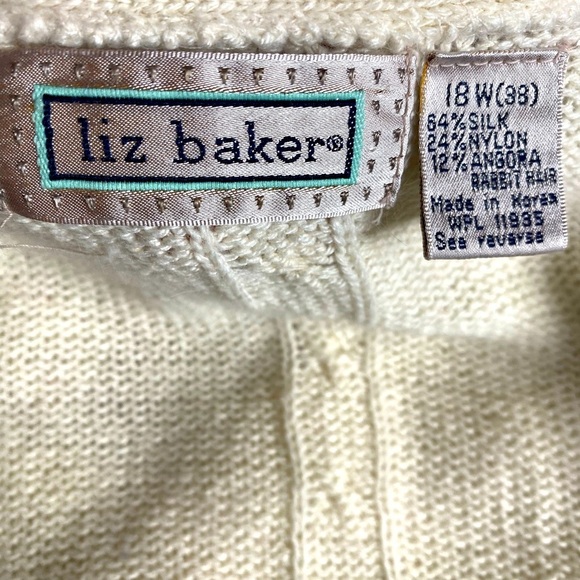 Vintage Liz Baker Angora Rabbit Hair Silk Neutral Minimalistic Sweater Vest 18W - Picture 4 of 11